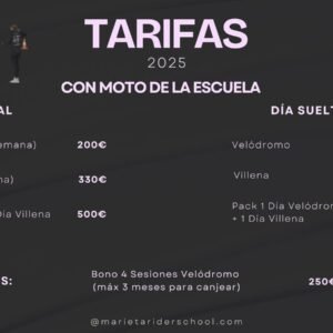 TARIFAS CON MOTO DE LA ESCUELA